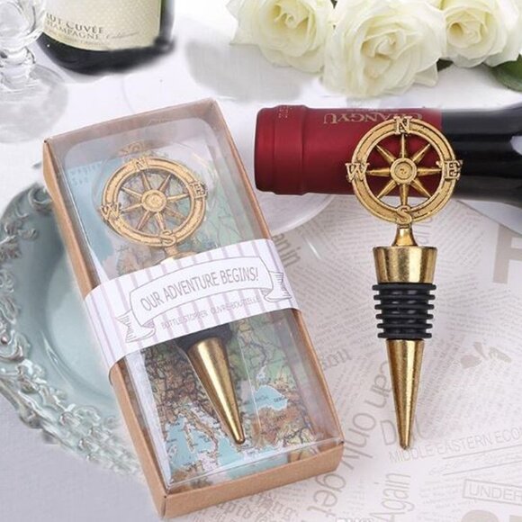 New Wine Bottle Stopper Stocking-Stuffers in Gift Boxes - 4 Pieces - Picture 2 of 10